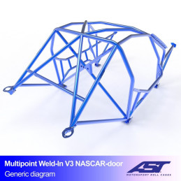 Arceau de Sécurité BMW (E36) 3-Series 5-doors Touring RWD MULTIPOINT WELD IN V3 NASCAR-door pour drift 