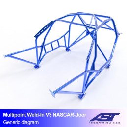 Arceau de Sécurité NISSAN Silvia (S13) 3-doors Hatchback MULTIPOINT WELD IN V3 NASCAR-door pour drift 