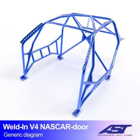 Arceau de Sécurité NISSAN Silvia (S13) 3-doors Hatchback WELD IN V4 NASCAR-door pour drift 