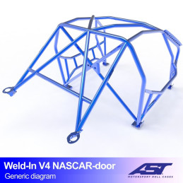 Arceau de Sécurité NISSAN Silvia (S13) 3-doors Hatchback WELD IN V4 NASCAR-door pour drift 