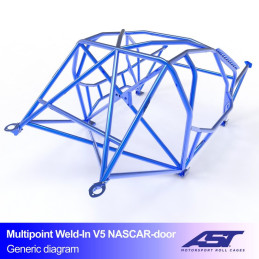 Arceau de Sécurité NISSAN Silvia (PS13) 3-doors Hatchback MULTIPOINT WELD IN V5 NASCAR-door pour drift 