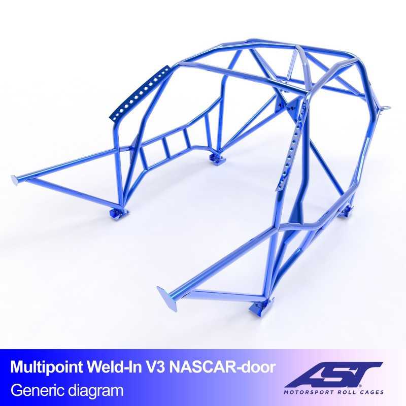 Arceau de Sécurité NISSAN Silvia (PS13) 3-doors Hatchback MULTIPOINT WELD IN V3 NASCAR-door pour drift 