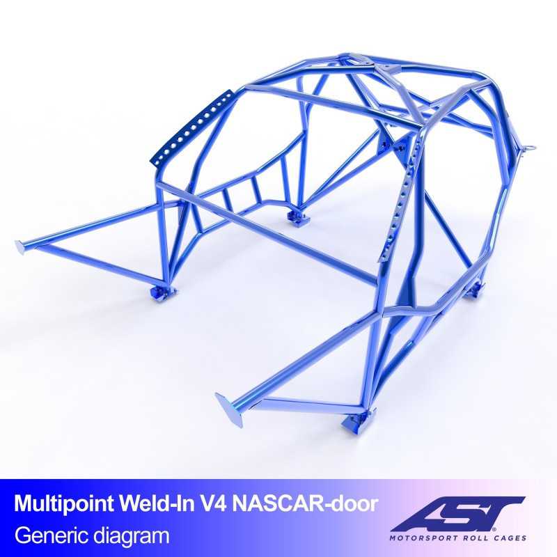 Arceau de Sécurité BMW (E46) 3-Series 2-doors Coupe RWD MULTIPOINT WELD IN V4 NASCAR-door pour drift Arceau de Sécurité BMW (E46) 3-Series 2-doors Coupe RWD MULTIPOINT WELD IN V4 NASCAR-door pour drift