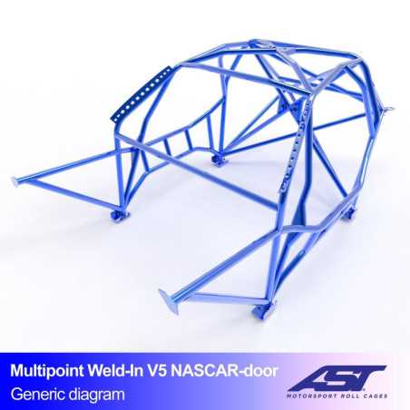 Arceau de Sécurité BMW (E46) 3-Series 3-doors Compact RWD MULTIPOINT WELD IN V5 NASCAR-door pour drift 