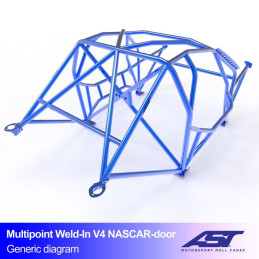 Arceau de Sécurité BMW (E46) 3-Series 4-doors Sedan RWD MULTIPOINT WELD IN V4 NASCAR-door pour drift 