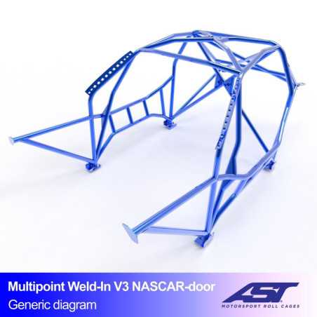 Arceau de Sécurité TOYOTA Supra (Mk3) 3-doors Coupe MULTIPOINT WELD IN V3 NASCAR-door pour drift 