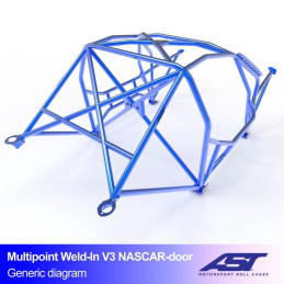 Arceau de Sécurité TOYOTA Supra (Mk3) 3-doors Coupe MULTIPOINT WELD IN V3 NASCAR-door pour drift 