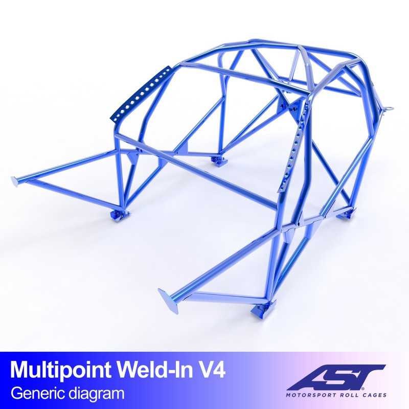 Arceau de Sécurité PEUGEOT 106 (Phase 1/2) 5-door Hatchback MULTIPOINT WELD IN V4 Arceau de Sécurité PEUGEOT 106 (Phase 1/2) 5-door Hatchback MULTIPOINT WELD IN V4