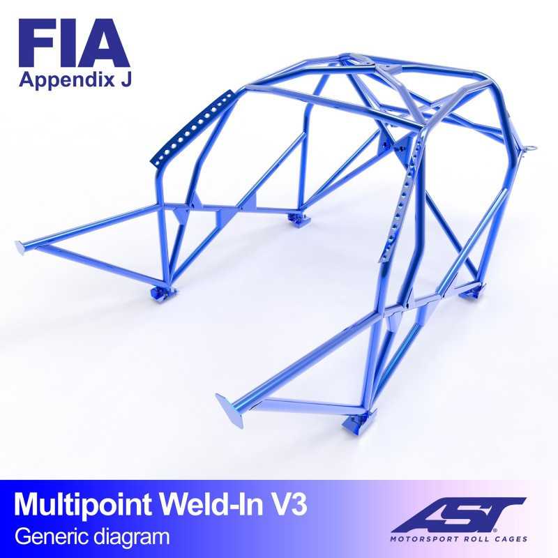 Arceau de Sécurité FIAT Panda (Type 141) 3-doors Hatchback FWD MULTIPOINT WELD IN V3 Arceau de Sécurité FIAT Panda (Type 141) 3-doors Hatchback FWD MULTIPOINT WELD IN V3