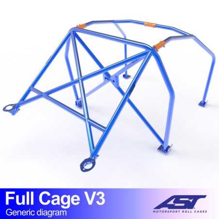 Arceau de Sécurité FIAT Cinquecento (Type 170) 3-doors Hatchback FULL CAGE V3 