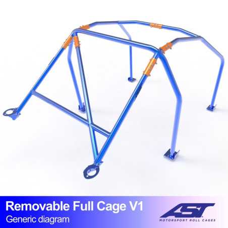 Arceau de Sécurité BMW (E34) 5-Series 4-doors Sedan RWD REMOVABLE FULL CAGE V1 