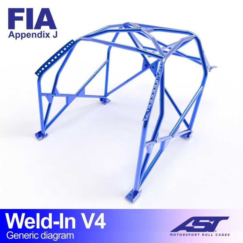 Arceau de Sécurité FORD Fiesta (Mk5/Mk6) (2002-2008) (JDH/JH) 3-doors Hatchback WELD IN V4 Arceau de Sécurité FORD Fiesta (Mk5/Mk6) (2002-2008) (JDH/JH) 3-doors Hatchback WELD IN V4