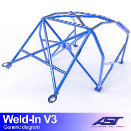 Arceau de Sécurité AUDI TT (8N) 3-doors Hatchback Quattro WELD IN V3 