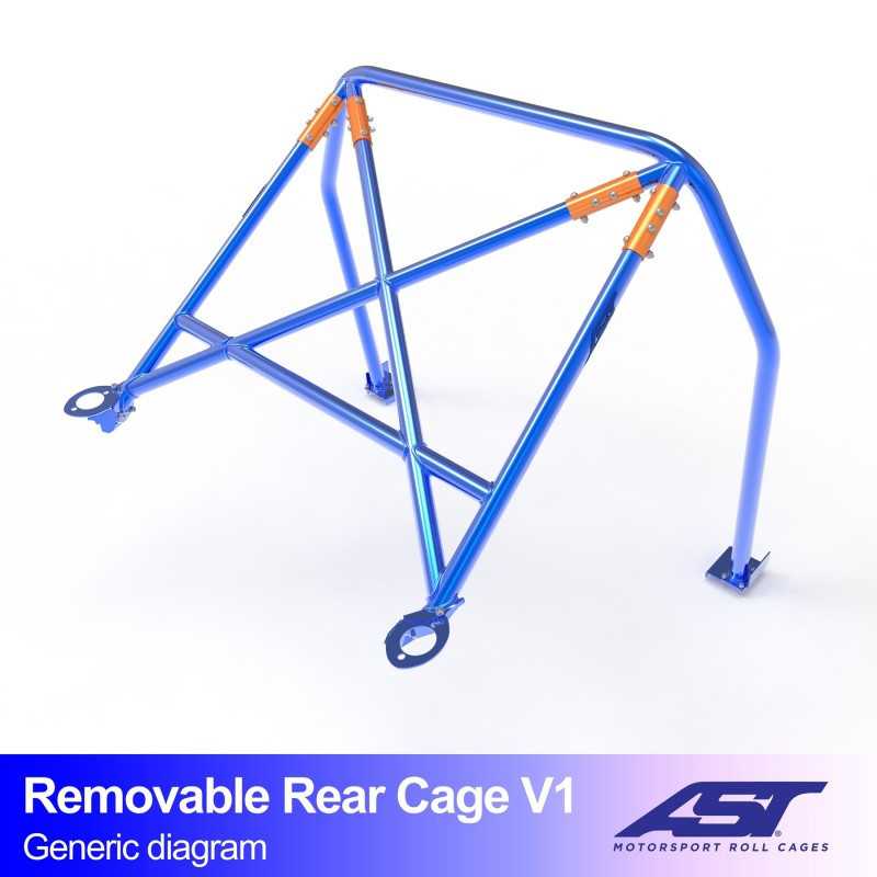 Demi-Arceau BMW (E36) 3-Series 3-doors Compact RWD REMOVABLE REAR CAGE V1 Demi-Arceau BMW (E36) 3-Series 3-doors Compact RWD REMOVABLE REAR CAGE V1
