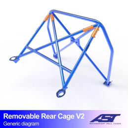 Demi-Arceau BMW (E46) 3-Series 4-doors Sedan RWD REMOVABLE REAR CAGE V2 