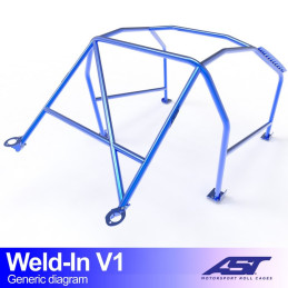 Arceau de Sécurité PEUGEOT 206 (Phase 1/2) 3-doors Hatchback WELD IN V1 