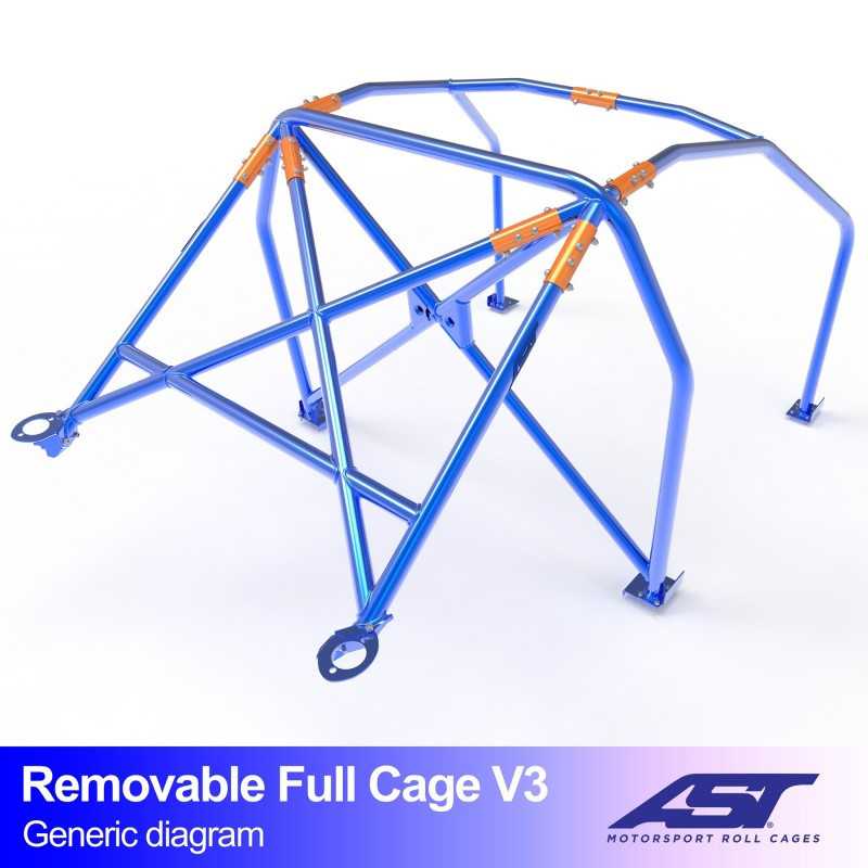 Arceau de Sécurité RENAULT R19 (Phase 1/2) 4-doors Sedan REMOVABLE FULL CAGE V3 Arceau de Sécurité RENAULT R19 (Phase 1/2) 4-doors Sedan REMOVABLE FULL CAGE V3