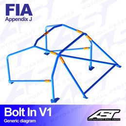 Arceau 6 Points a Boulonner AST Rollcages V1 pour BMW E36 Berline (FIA) 