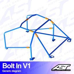 Arceau 6 Points a Boulonner AST Rollcages V1 pour BMW E36 Compact (FIA) 