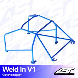 Arceau 8 Points a Souder AST Rollcages V1 pour BMW E36 Compact (FIA) 