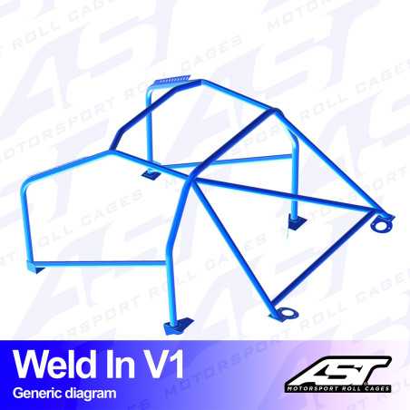 Arceau 8 Points a Souder AST Rollcages V1 pour BMW E36 Compact (FIA) 