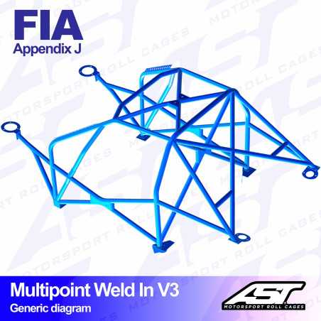 Arceau 10 Points a Souder AST Rollcages V3 pour Toyota Supra MK3 (FIA) 