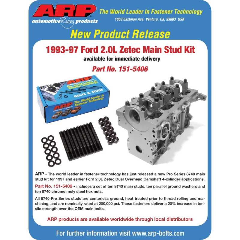 Goujons de Vilebrequin ARP pour Ford Zetec 2.0L (92-97) Goujons de Vilebrequin ARP pour Ford Zetec 2.0L (92-97)