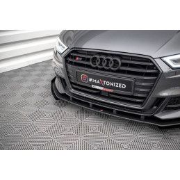 Maxton Design-Street Pro Lame Du Pare-Chocs Avant V.1 + Flaps Audi S3 Sportback 8V Facelift 