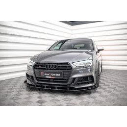 Maxton Design-Street Pro Lame Du Pare-Chocs Avant V.1 + Flaps Audi S3 Sportback 8V Facelift 