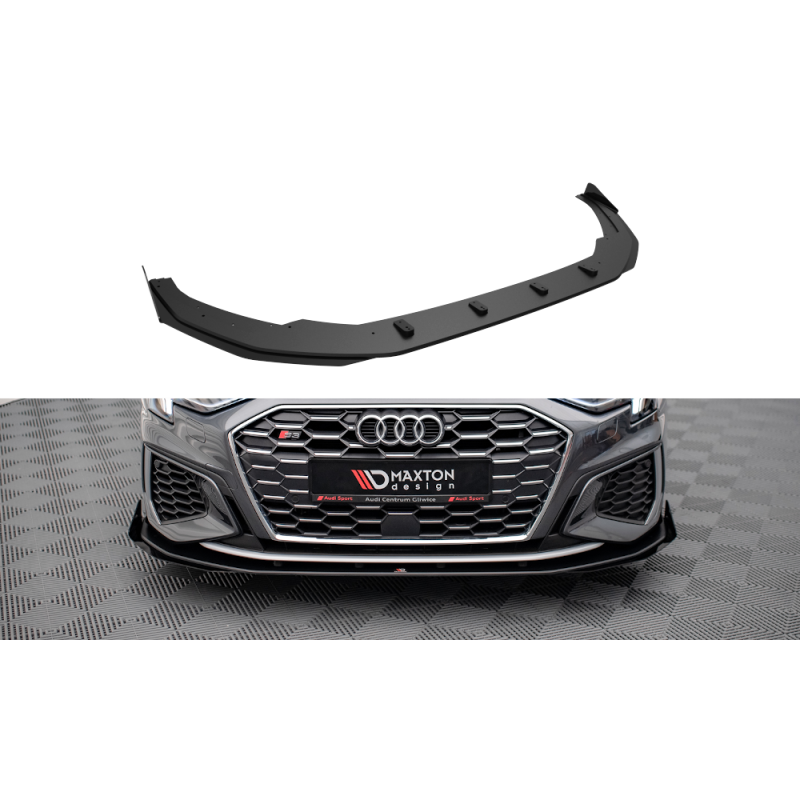 Maxton Design-Street Pro Lame Du Pare-Chocs Avant V.1 + Flaps Audi S3 / A3 S-Line 8Y 