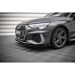 Maxton Design-Street Pro Lame Du Pare-Chocs Avant V.1 + Flaps Audi S3 / A3 S-Line 8Y 