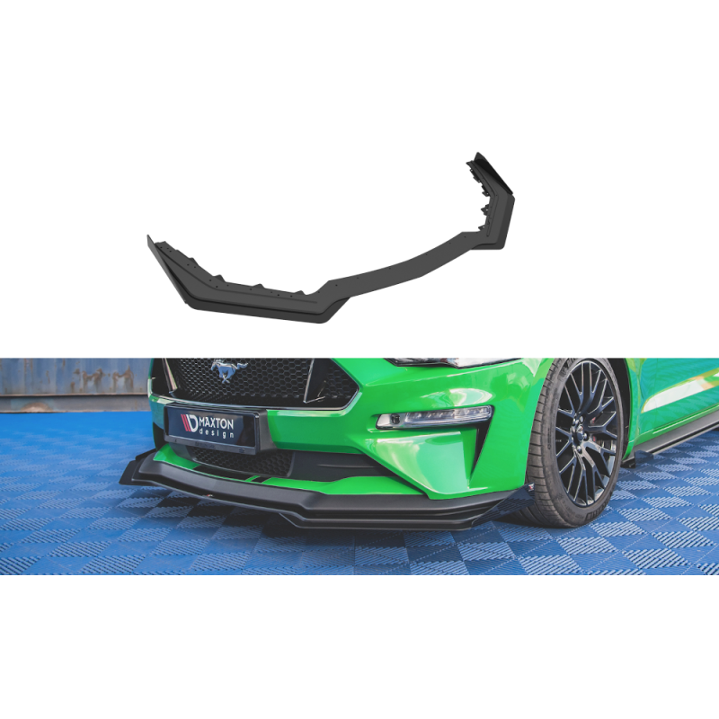 Maxton Design-Street Pro Lame Du Pare-Chocs Avant V.1 + Flaps Ford Mustang GT Mk6 Facelift 